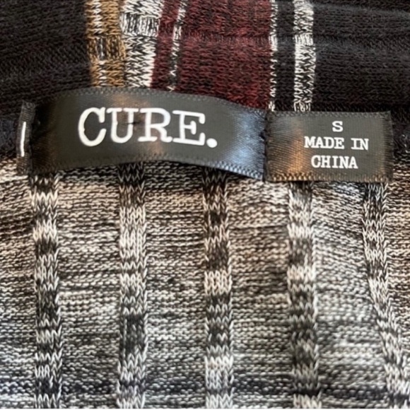 NEW CURE Long Line Cardigan Sweater Jacket Zipper Sleeves Black Brown Tan Size S - Picture 4 of 12
